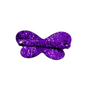 Pinza para el Cabello con Lazo de Purpurina Morada para Mujer, 10 cm, Accesorio de Moda para Fiestas, Alta Calidad, OEM, DIY, Letras - Product Image 1