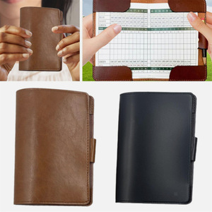 Porte-cartes de score de <span class=keywords><strong>golf</strong></span> en cuir PU, étui de protection portable pour carnet de parcours et livre de jauge, accessoires de sport - Product Image 1