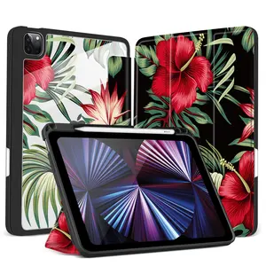 IPad Pro 11 및 iPad Air 4 5 10.9 인치 태블릿에 대한 iPad Pro 12.9 충격 방지 태블릿 케이스에 대한 사용자 정의 꽃 디자인 케이스 커버