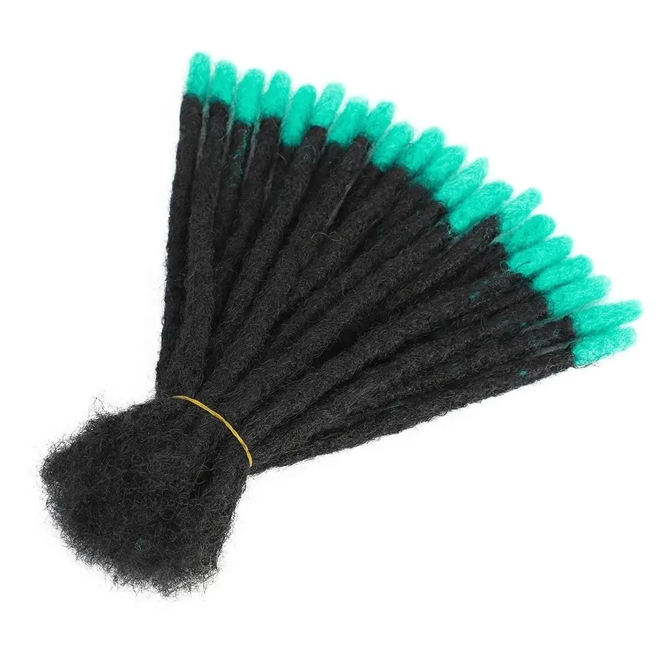 Rambut manusia gimbal buatan tangan crochet warna hitam 8 inci 6 inci 0.8cm 1cm ukuran rambut kepang untuk pria hitam 100% kunci rambut alami