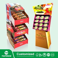 Support d'affichage personnalisé en carton ondulé pour bonbons, snacks, café, chocolat, pain, chips, noix, pour supermarchés