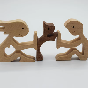 Regalo unico intagliato a mano in legno per animali domestici sculture in legno ornamenti da tavolo intagliati legno decorazione regalo - Product Image 4