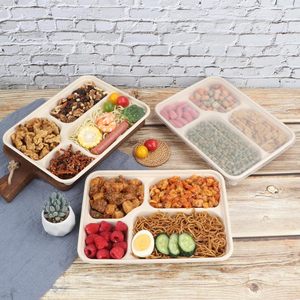 Bandeja de Almoço Compostável e Biodegradável Descartável com 4 Compartimentos em Bagaço de Cana-de-Açúcar - Product Image 6