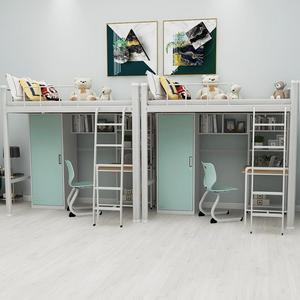 Lit superposé convertible moderne en métal pour la maison, le bureau, l'école, l'université, avec armoires en acier - Product Image 3