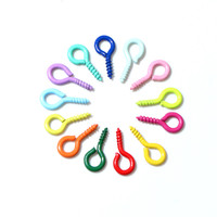 Petites épingles à œil de 8x4mm, 200 pièces, petits crochets, œillets filetés, 13 couleurs, fermoirs, crochets, accessoires de fabrication de bijoux à faire soi-même