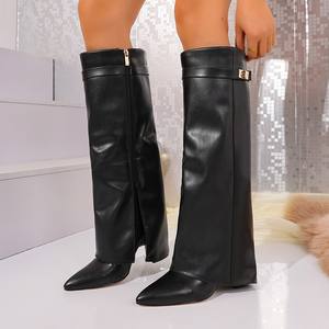 <span class=keywords><strong>Bottes</strong></span> à bout pointu pour femmes, <span class=keywords><strong>bottes</strong></span> mi-hautes à fermeture éclair latérale, <span class=keywords><strong>bottes</strong></span> de créateur pour femmes, vente en gros directe d'usine - Product Image 5