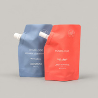 Pochettes souples personnalisées avec bec verseur pour liquides, 50 ml, 100 ml, sacs de recharge cosmétiques pour savon liquide, pochette mate autoportante avec bec verseur d'angle