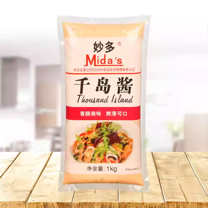 Aderezo Miaoduo <span class=keywords><strong>Thousand</strong></span> <span class=keywords><strong>Island</strong></span>, 1 kg/bolsa, Aderezo para Ensaladas, Frutas, Verduras, Sushi, Salsa para Untar - Product Image 1