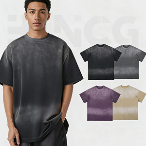 Acid Wash 100% Cotton <b>Hip</b> Hop Knitted Men's T-Shirt Soft Breathable Regular Fit Short Sleeve Casual Tee Daily Streetwear - Product Image 3