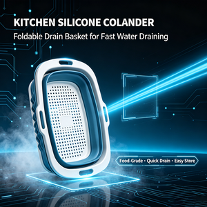 <b>Collapsible</b> Silicone Colander Foldable Drain <b>Basket</b> For Kitchen Fruit Vegetable Washing - Product Image 3