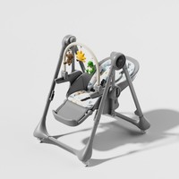 Chaise haute pliante pour bébé, réglable en hauteur, inclinable, en métal, pour repas et alimentation
