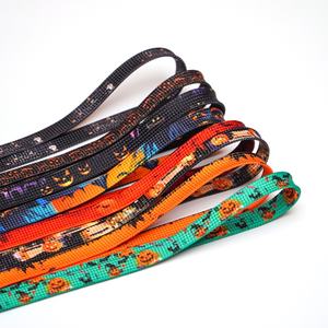 Lacets de chaussures sport décontractés plats en polyester pour occasions festives d'Halloween, lacets de baskets tendance, durables, larges et épais - Product Image 5