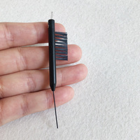 Brosses de nettoyage en plastique pour aides auditives numériques BTE, brosses noires polyvalentes pour amplificateurs auditifs avec boucle métallique
