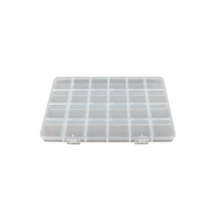 24 Compartment Plastic Storage Box For Beads Jewelry Nail Art 19x13x1.5cm Desktop Organizer With Lid - Product Image 5