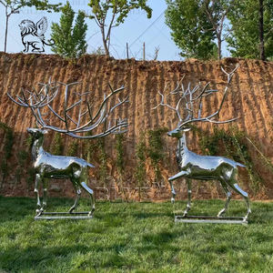 Escultura de Ciervo de Acero Inoxidable de Tamaño Real, Diseño Moderno, Decoración de Jardín BLVE - Product Image 4