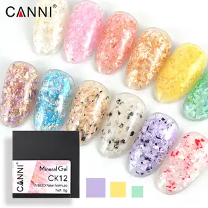 CANNI Mới Nhất Mùa Hè Màu Sắc Quặng Sơn Gel Sequin Khoáng Shell Hiệu Ứng Đá Cẩm Thạch Công Thức Mới UV & LED Nail Art Thiết Kế Men Uv Gel