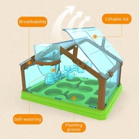 Kit de Cultivo de Plantas y Hierbas, Kit de Inicio de Jardín Bonsái Natural DIY, Sistema de Riego Automático con Orificio de Drenaje, Plástico Ecológico con Recubrimiento en Polvo