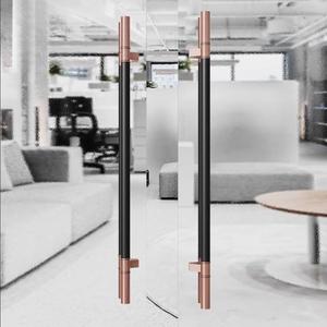 Poignée de porte minimaliste longue en acier inoxydable pour portes doubles en bois d'hôtels haut de gamme – Quincaillerie architecturale - Product Image 2