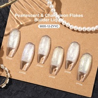 Liquide de construction pour ongles de haute qualité, effet brillant, réfléchissant, art des ongles, lampe UV, paillettes nacrées, effet caméléon