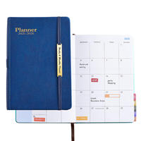 Agenda Semanal de Cuero de 18 Meses, Calendario en Inglés, Julio 2026-Diciembre 2026, Tamaño A5, Tapa Dura de PU, Encuadernación Térmica, 100 Hojas