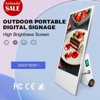 Reproductor de publicidad portátil de 43 pulgadas, quiosco de tótem móvil con batería LCD, pantalla de póster Digital para exteriores