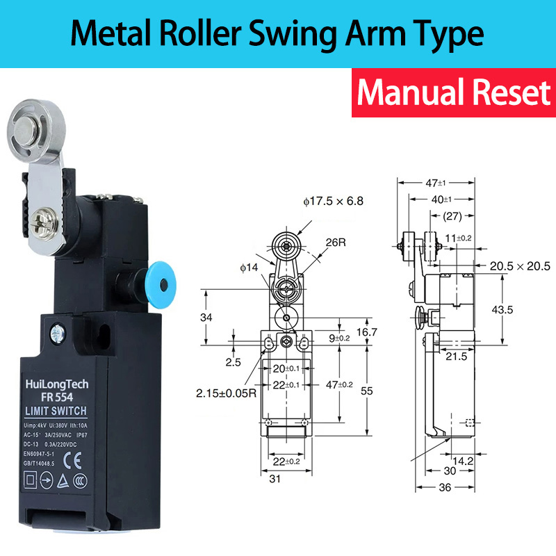 FR554 Type de bras oscillant à rouleau métallique