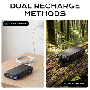 Meilleures ventes : Batterie externe <span class=keywords><strong>solaire</strong></span> sans fil 10000 mAh, modèle ZL-193, étanche, <span class=keywords><strong>chargeur</strong></span> portable double USB Type-C avec lampe torche LED - Product Image 2