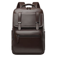 Sac à dos vintage en cuir PU pour hommes, sac à dos pour ordinateur portable de 15,6 pouces, sac à dos d'affaires multi-poches, sac à dos pour les trajets quotidiens