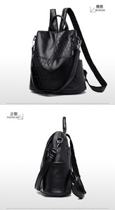 Shoulder Bag New Fashion PU <b>Leather</b> <b>Large</b> Capacity Simple <b>Backpack</b> Casual Women's Bag Multifunctional Handbag - Product Image 4