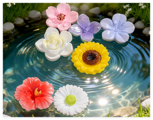 Breloques florales 3D en résine artificielle (cerisier, tournesol, rose, gardénia, marguerite) pour décoration de jardin, nœuds pour cheveux et bijoux - Product Image 4