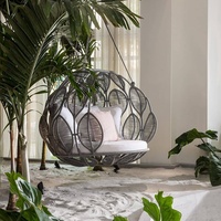 Chaise suspendue en forme d'œuf en métal, mobilier d'extérieur moderne personnalisé