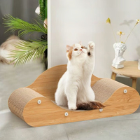 Salon de luxe de chat de carton de cadre en bois de lit de grattoir de chat de forme de vague du Vietnam