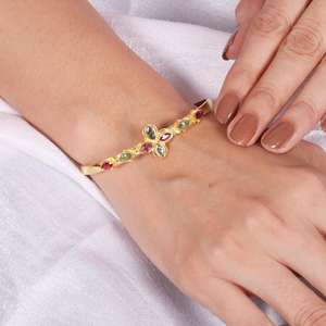 Bracelet en argent sterling plaqué or avec perles de tourmaline, prix bas, vente, pour femmes, occasion de fête - Product Image 3