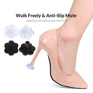 Protège-talons silencieux antidérapants et résistants à l'usure à motif floral pour talons fins et hauts, pour la danse latine féminine - Product Image 4