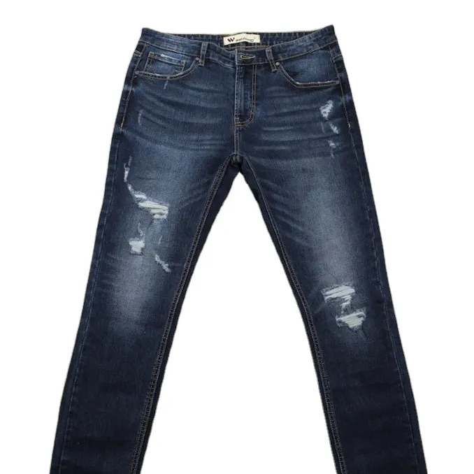 11 oz deep azul cotton stretch slubby denim jeans fabric