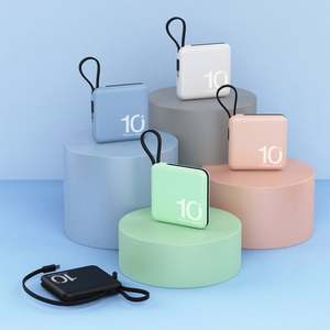 Mini banco de energía de 10000mAh, Cargador rápido, batería <span class=keywords><strong>externa</strong></span> recargable portátil, Cable incorporado <span class=keywords><strong>para</strong></span> <span class=keywords><strong>iPhone</strong></span> 14 <span class=keywords><strong>13</strong></span> 12 - Product Image 1