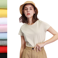 T-shirt court à manches courtes pour femme, coupe ajustée, 100 % coton tricoté, respirant, streetwear, sport, décontracté, haute qualité