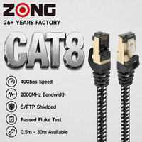 Cable LAN CAT8, Cable de Red Ethernet de Alta Velocidad, Cable RJ45 para PC de Juegos y Router