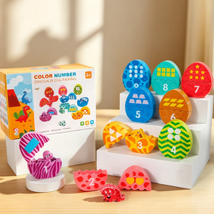 Jogos de Tabuleiro de Atividades de Viagem para Crianças em Idade Pré-Escolar, Meninos e Meninas, Brinquedos Divertidos de Classificação e Correspondência de Ovos de Dinossauro - Product Image 5