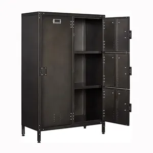 JH-Mech Armoire de rangement en métal élégante multifonctionnelle facile à déplacer avec roues Armoire de remplissage verticale en acier métallique