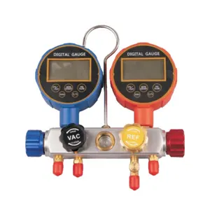 refrigeration digital pressure gauge R22 R410A R134 R32 R600 4way brass digital manifold gauge sets hvac