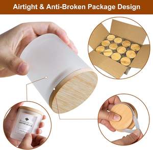 GOOPURE Pacote com 12 Frascos de Vidro Fosco Vazios de 7 oz com Tampas de Madeira para Fazer Velas, Recipientes de Velas em Lote - Product Image 4