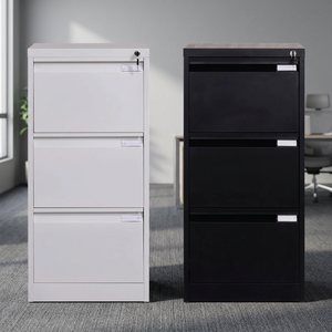 Modern Extendable Three <b>Drawer</b> Metal <b>Filing</b> Cabinet with Key Lock for Hotel Office Use-Durable Commercial Storage - Product Image 3