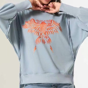 Sweat-shirt à col rond personnalisé pour femmes fournisseur de gros sweat-shirt à manches longues imprimé surdimensionné sweat-shirt de mode décontracté - Product Image 6