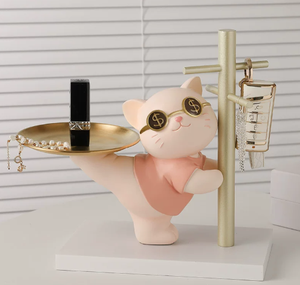 Escultura <span class=keywords><strong>de</strong></span> Gato <span class=keywords><strong>de</strong></span> la Fortuna <span class=keywords><strong>de</strong></span> Resina con Forma <span class=keywords><strong>de</strong></span> Animal <span class=keywords><strong>de</strong></span> Dibujos Animados, Pintura Artística a Color, Creativa y Práctica, para Almacenamiento <span class=keywords><strong>de</strong></span> Llaves en la Entrada, Regalo <span class=keywords><strong>de</strong></span> Inauguración <span class=keywords><strong>de</strong></span> Casa - Product Image 3