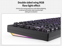 Zornher ZH870 Wireless Gaming Mechanical Keyboard 80% Black Custom Keyboard Lighted up Black Topographic Keycaps Hot Swappable