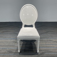 Chaises de banquet de mariage en plastique PP de haute qualité, dossier rond, durables, empilables, imperméables, pour extérieur, hôtel, salon