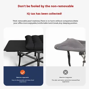 軽量シングル折りたたみベッド 卸売 モダンデザイン ステンレス製 アウトドアキャンプ用 シンプル折りたたみ オフィスアルミニウム製 - Product Image 4