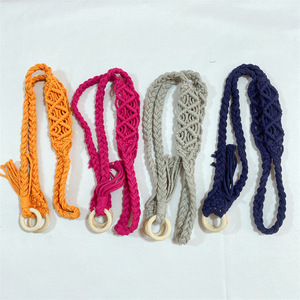 Sac à bandoulière en macramé tissé à la main, design personnalisé en gros, logo OEM, sangle de transport pour le sport, crochet en macramé, gym - Product Image 6