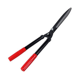 Tijeras para cortar setos con hoja de acero de alto carbono, mango de plástico rojo, herramienta grande de poda para jardín, operación manual - Product Image 1